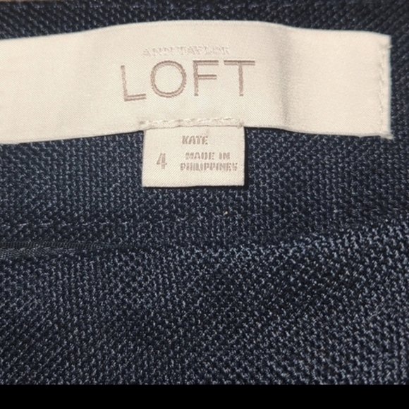 Loft Ann Taylor long sleeve polyester Navy and Brown Polka Dot Blouse Size Small - Picture 6 of 6